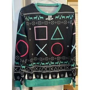 Playstation‎ Ugly Christmas Sweater Long Sleeve Crew Neck Size Medium